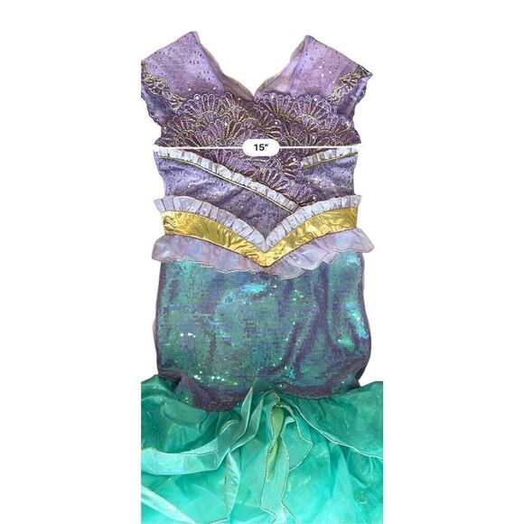 Disney Deluxe Little Mermaid Ariel Costume Halloween Cosplay Pretend 12 Fantasy - Picture 5 of 10
